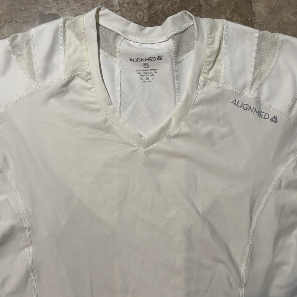 AlignMed Shirt Mens 2XL White Short Sleeve Compression Postural Fitness